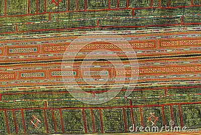 Black Miao minority women traditional costume textile detail. Town of Sapa, north-west of Vietnam. Ð”ÐµÑ‚Ð°Ð»ÑŒ Ñ‚Ñ€Ð°Ð´ï¿½ Stock Photo